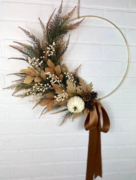 Modern Fall Minimalist Hoop Wreathautumn Berry - Etsy | Etsy (US)
