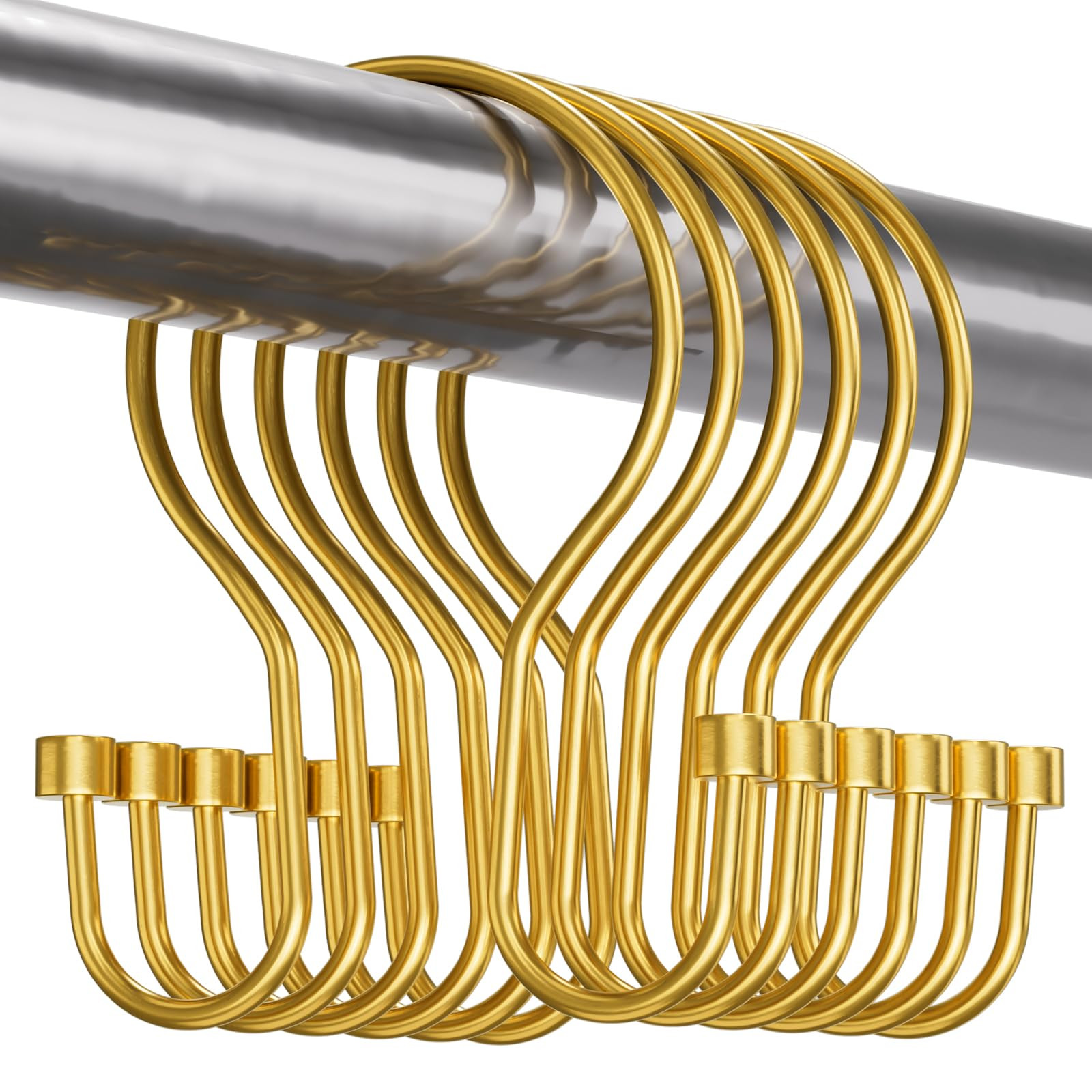 Amazon.com: Bathway Shower Curtain Hooks Dark Gold Shower Curtain Rings with Cylindrical Design, 12Pcs Metal Shower Curtain Hooks Rust Proof, Smooth Glide Double Shower Hooks Rings for Shower Curtain : Home & Kitchen | Amazon (US)