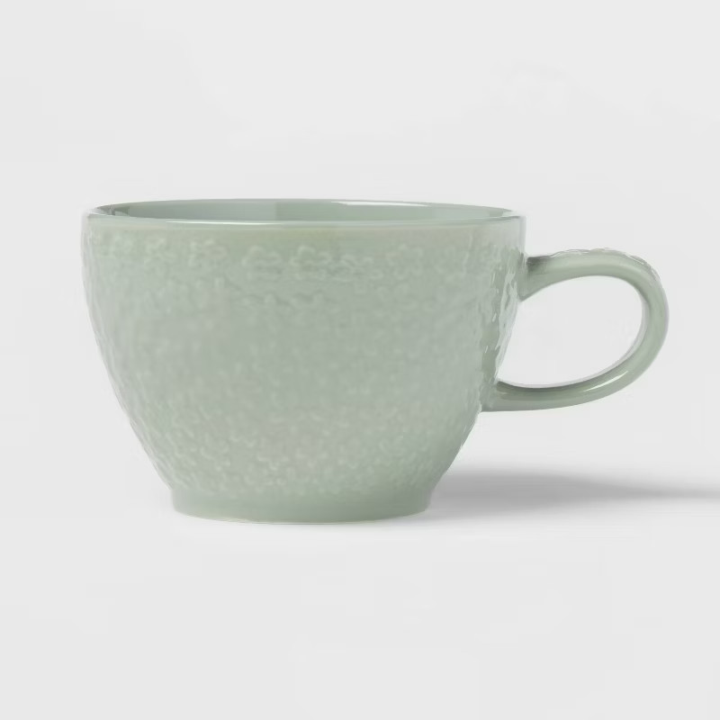 19oz 'In-Mold Floral Pattern' Latte Mug Green Mirage - Threshold™ | Target