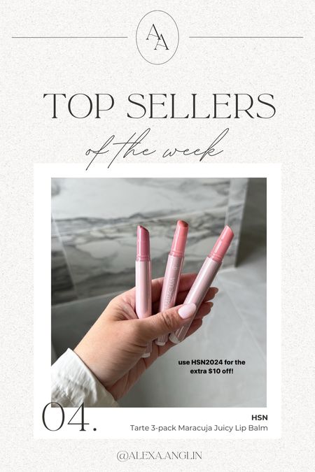 Top sellers of the week— Tarte 3-pack Maracuja Juicy Lip Balm from HSN // current $39 for 3-pack + new HSN customers can get an extra $10 off with code HSN2024 

#LTKBeauty #LTKFindsUnder50 #LTKSaleAlert