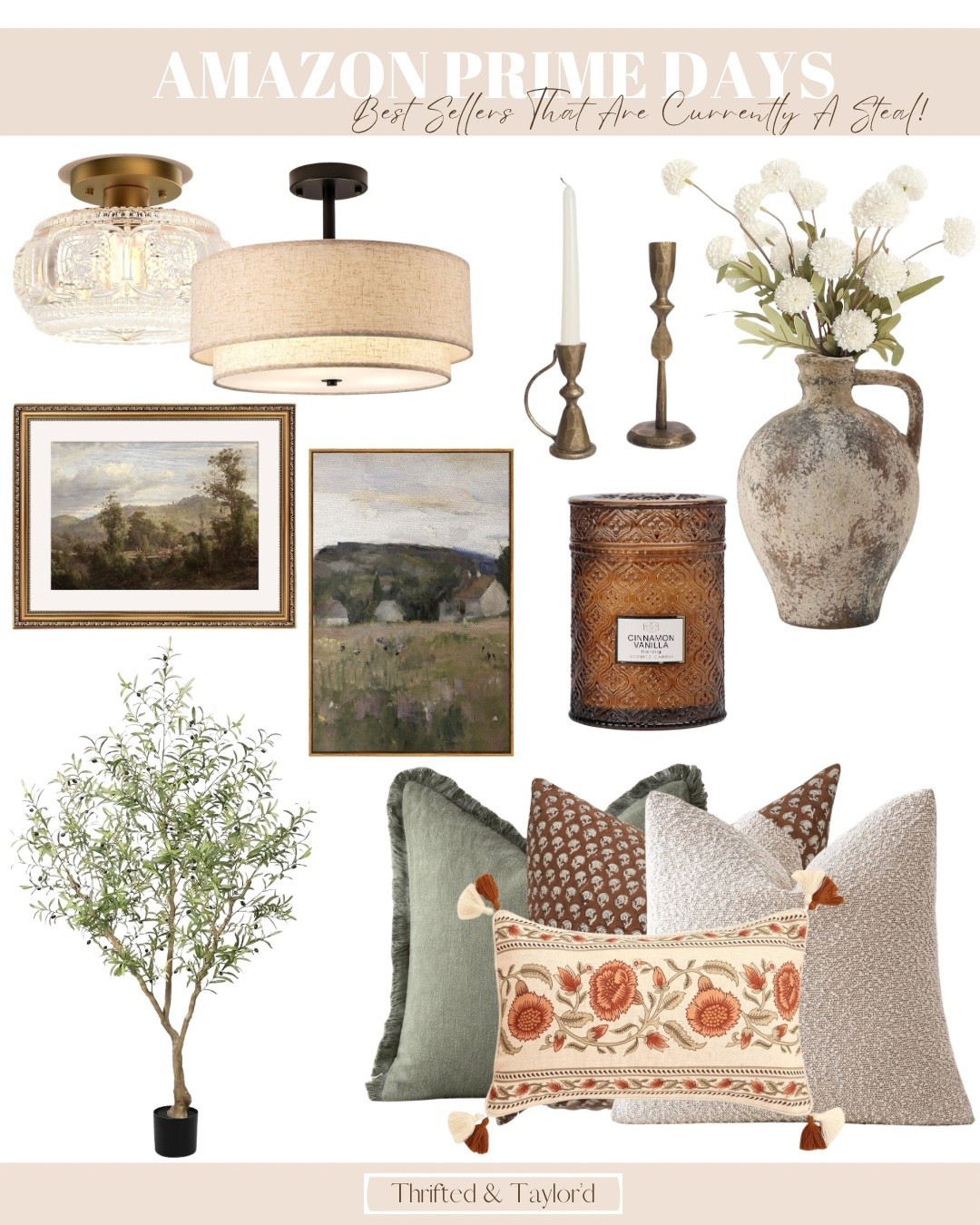 If you’ve been waiting to snag some of my favorite cozy home finds — this is the time. These Amazon best sellers are all marked down for Prime Days, and they look so much more high-end than their price tags. Think textured throw pillows, moody vintage-style art, warm lighting, and timeless accents that instantly make a room feel layered and lived-in.
I rounded up all the pieces that constantly sell out, so you don’t have to search for them — shop everything from the post on my LTK while they’re still on sale.

#LTKSaleAlert #LTKHome