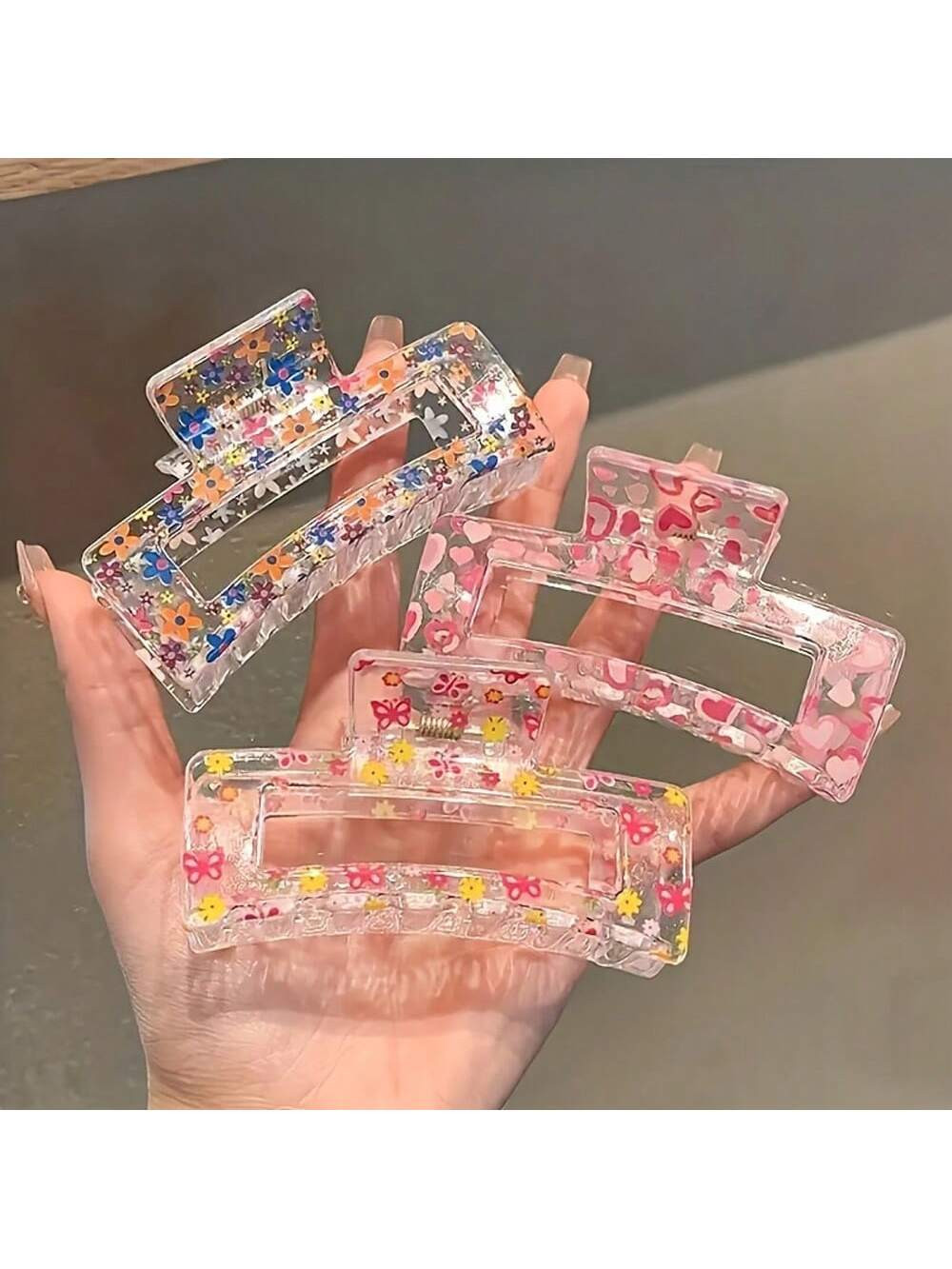 3pcs Jelly Hair Clip Cute Candy Color Large Clear Grab Claw Clip Resin Baby Girl Hair Accessories | SHEIN