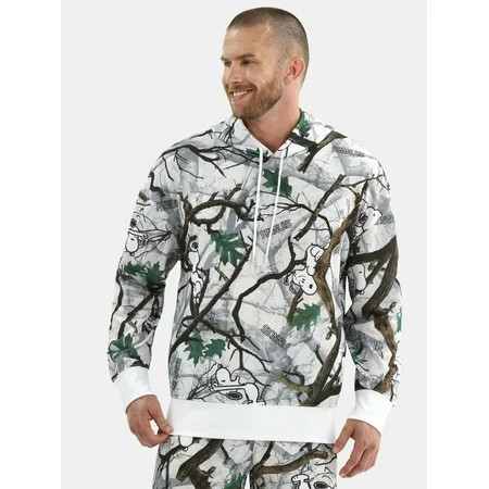Peanuts Men s and Big Men s Snoopy in Camo Graphic Fleece Hoodie Sweatshirt Sizes S-3XL | Walmart (US)
