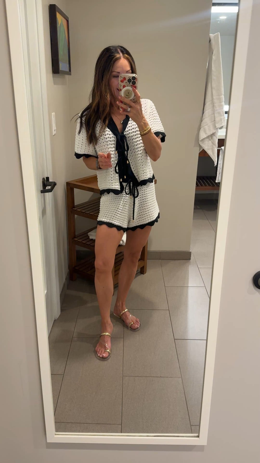 OOTD for a beach pool day in Maui. ￼ This little crocheted short set is the cutest! For reference I’m 5’1”, 108 LBS wearing a size small in both pieces. Shoes run TTS.

#LTKOver40 #LTKootd #LTKSwim