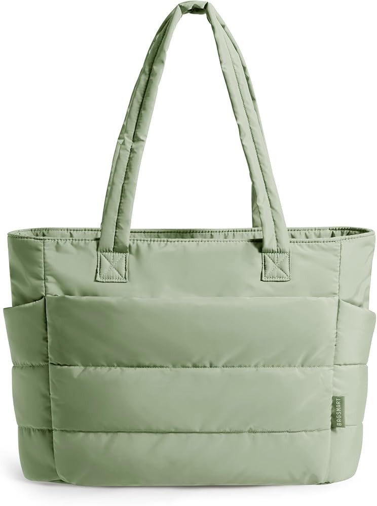 BAGSMART Tote Bag for Women, Lightweight Puffy Tote Bag with Compartments, Quilted Shoulder Bag H... | Amazon (US)