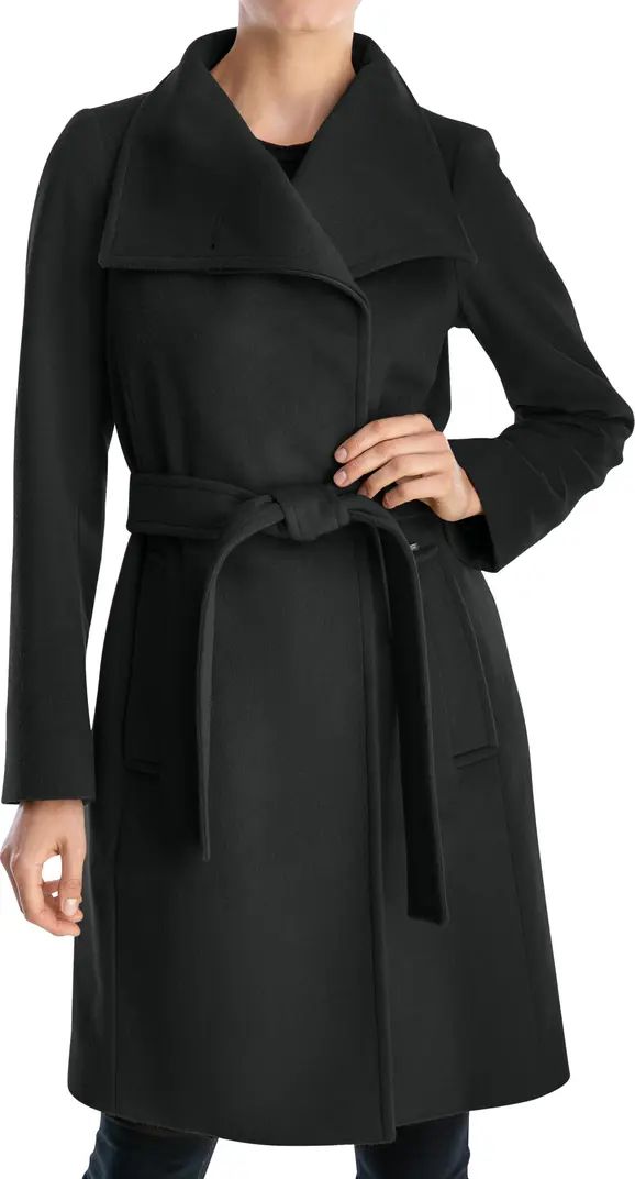 Belted Asymmetrical Wool Blend Trench Coat | Nordstrom Rack