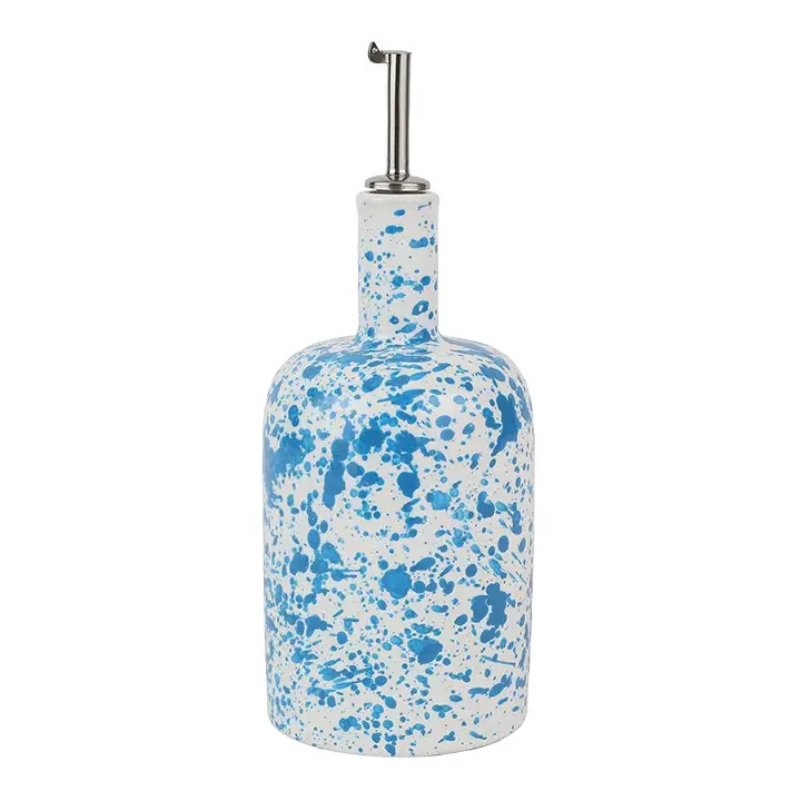 VIETRI Amalfitana Aqua Splatter Olive Oil Bottle | Chairish