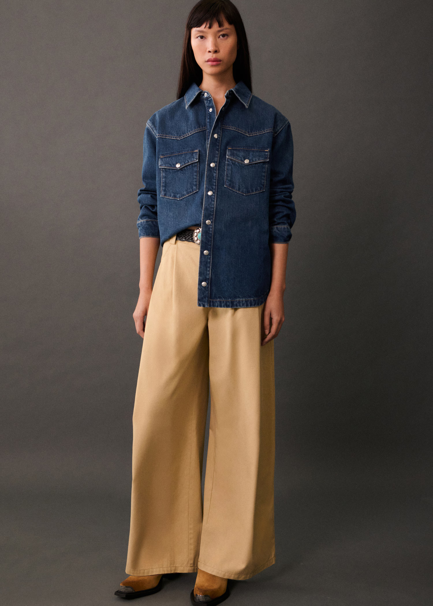 Oversized denim overshirt - Women | MANGO USA | Mango (US/MX/AU)