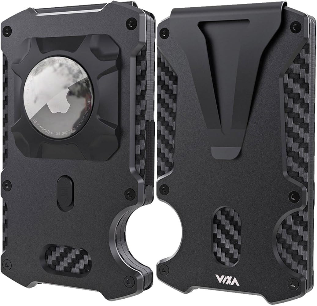 WXM Wallet for Men with AirTag Holder Credit slim Front Pocket Real Carbon Fiber RFID Blocking Mi... | Amazon (US)