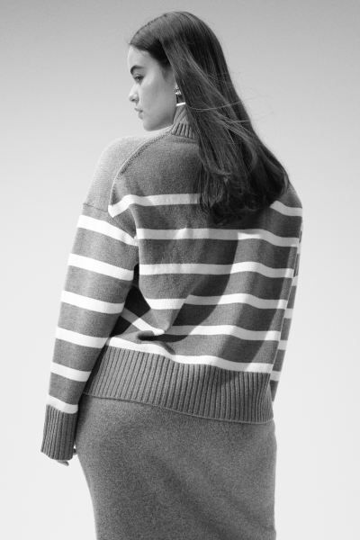Loose Fit Sweater - Black/striped - Ladies | H&M US | H&M (US + CA)