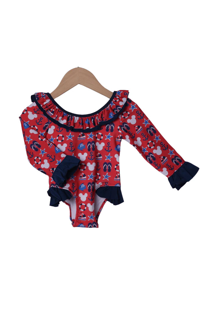 Sail Away Mouse Swimsuit | The Smocked Flamingo