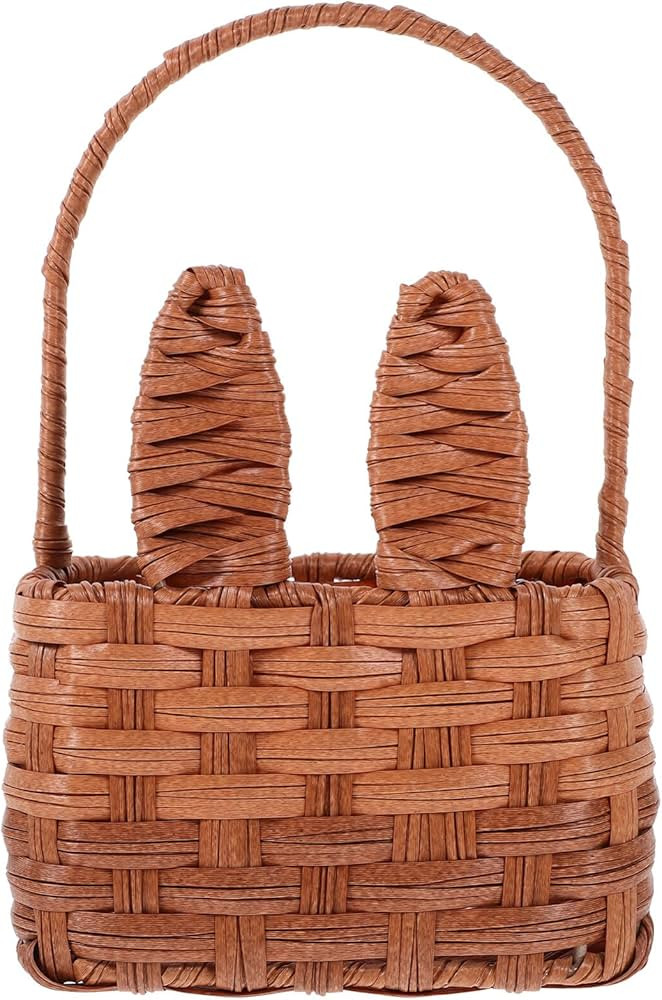 ABOOFAN Easter Basket with Handle Easter Bunny Ears Design Easter Woven Basket Cute Rabbit Ear We... | Amazon (US)
