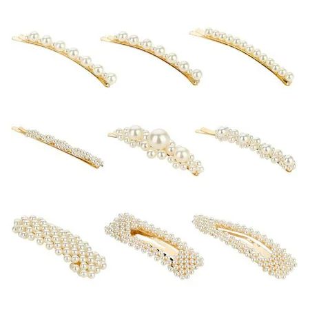 AkoaDa Pearl Hair Clips for Women Girls,  9pcs Fashion Sweet Artificial Pearl  Clips Barrettes  Decorative Hair Accessories for Party Wedding Daily. | Walmart (US)