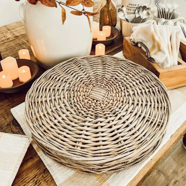 Round Woven Willow Placemat Set of 4 | Antique Farm House