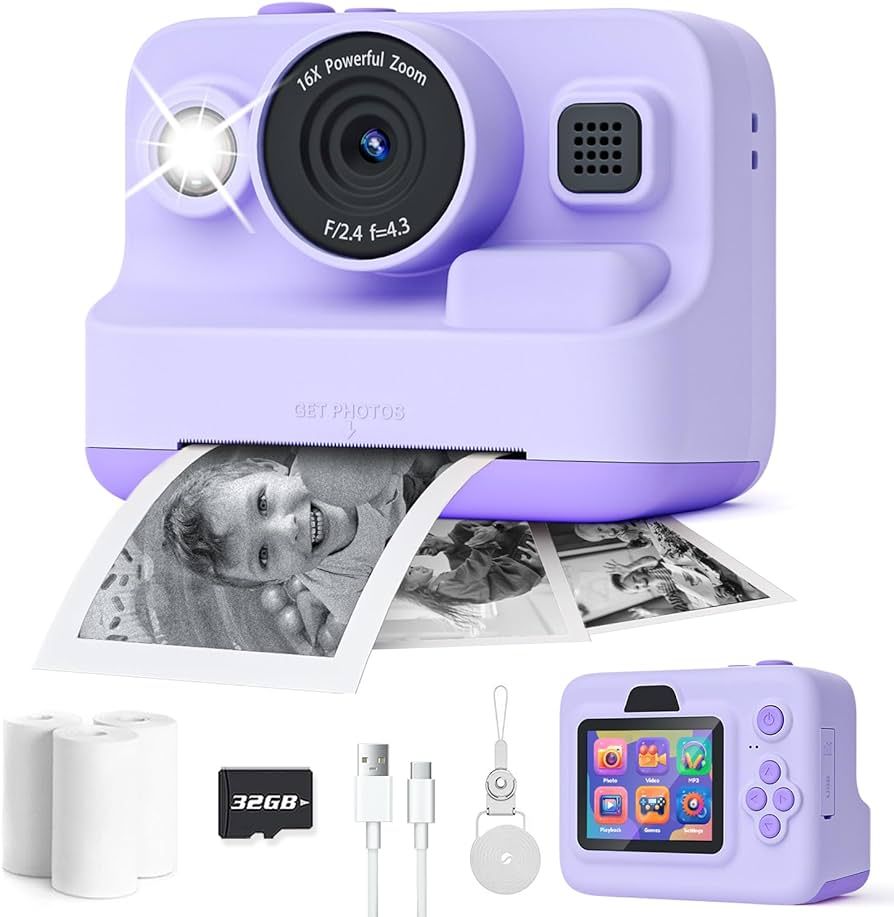 Dylanto Instant Print Camera for Kids,2.4 Inch Screen Kids Instant Cameras, Christmas Birthday Gi... | Amazon (US)