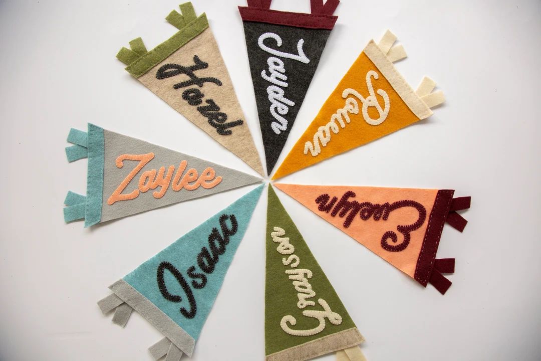 Hand-Sewn Customizable Name Pennant | Etsy (US)