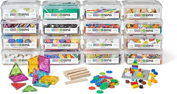 hand2mind STEM Bins Comprehensive Set by Brooke Brown, STEM Bins for Classroom, STEM Manipulative... | Amazon (US)