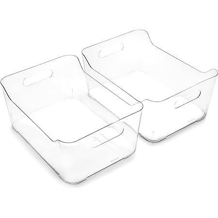 Amazon.com: BINO | Stackable Storage Bins, Large - 2 Pack | THE STACKER COLLECTION | Clear Plasti... | Amazon (US)