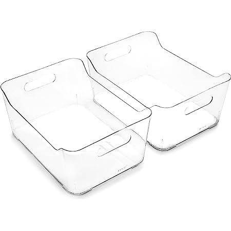 Amazon.com: BINO | Stackable Storage Bins, Large - 2 Pack | THE STACKER COLLECTION | Clear Plasti... | Amazon (US)