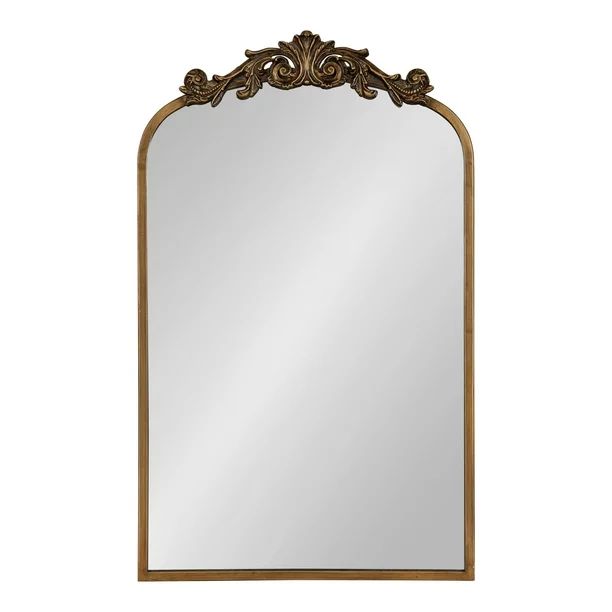 Kate and Laurel Arendahl Traditional Arch Mirror, 19" x 30.75" , Gold, Baroque Inspired Wall Deco... | Walmart (US)
