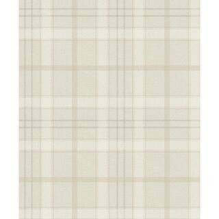Seabrook Designs Neutral Tailor Plaid Pre-Pasted Paper Wallpaper Roll (57.5 sq. ft.) EP10307 - Th... | The Home Depot