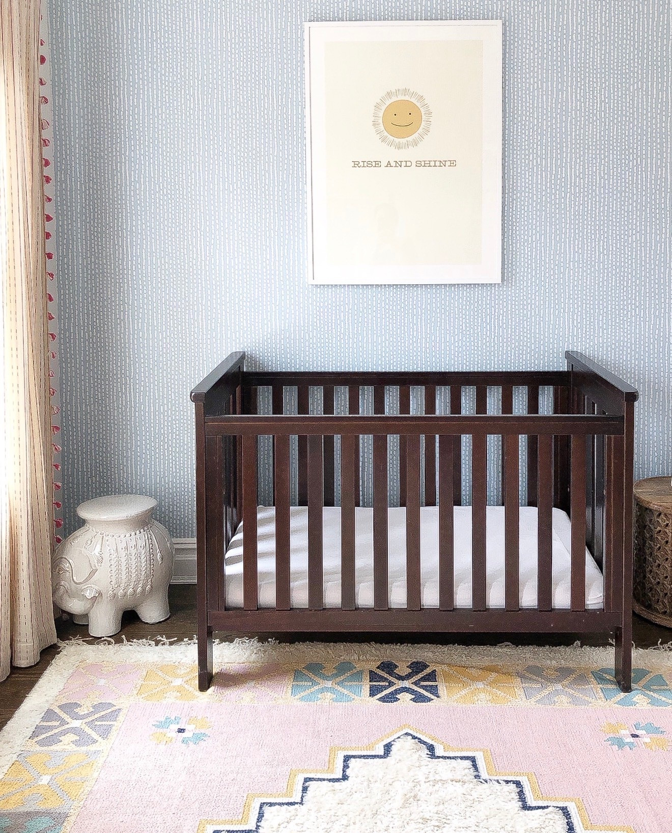 This little nursery moment feels so sweet and timeless. The darker crib grounds the space while the soft blue wallpaper and playful rug keep it light and inviting. It’s simple, cozy, and one of those setups that just works

nursery decor, baby room, neutral nursery, blue wallpaper, crib styling, nursery inspiration, kids room decor, cozy home, nursery design, girlonthehudsonn

#LTKBaby #LTKHome #LTKKids