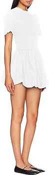 LuFeng Womens Short Sleeve Cut Out Bubble Tank Dress Mock Neck Ruffle Y2k Mini Bodycon Party Club... | Amazon (US)