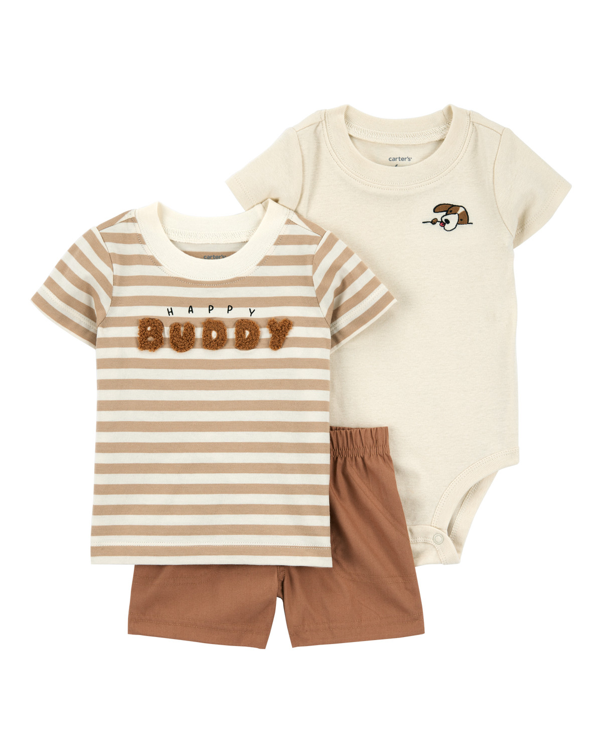 Baby 3-Piece Striped Outfit Set - Brown | Carter's Inc