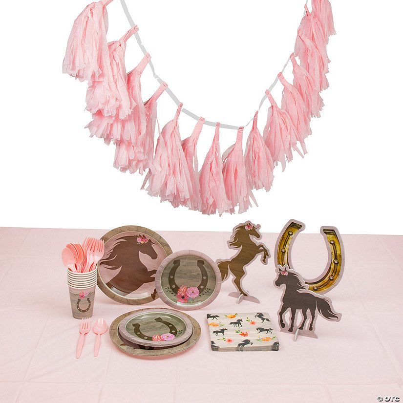 61 Pc. Horse Party Tableware Kit for 8 Guests | Oriental Trading Company