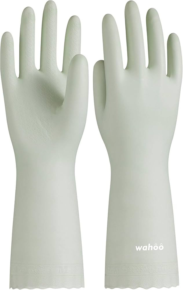 LANON Protection wahoo Skin-Friendly Dishwashing Cleaning Gloves, Cotton Flocked Liner, Reusable ... | Amazon (US)