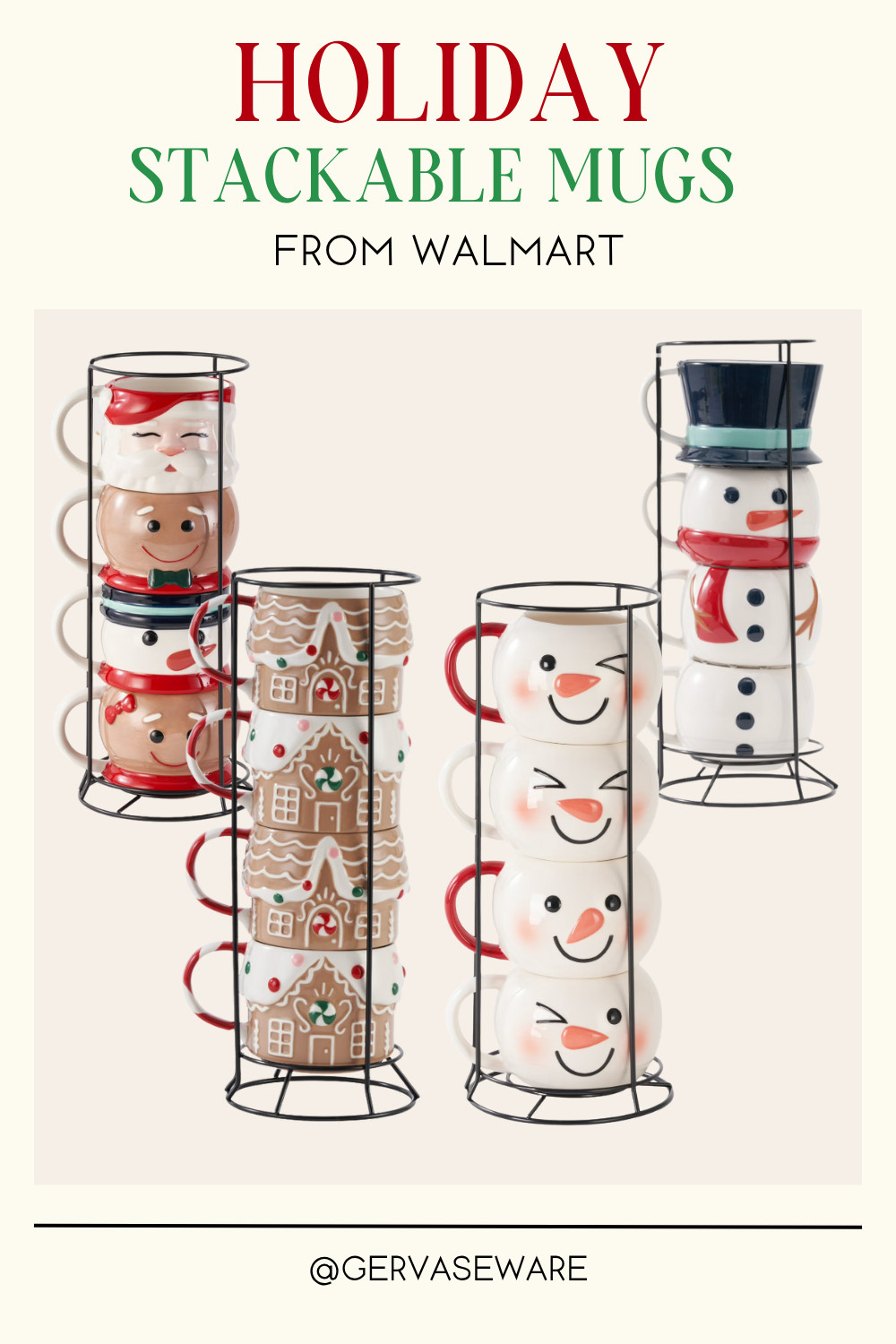 These stackable holiday mugs are perfect for adding holiday decor right in your kitchen.  

 #LTKGiftGuide #LTKHoliday #LTKHome