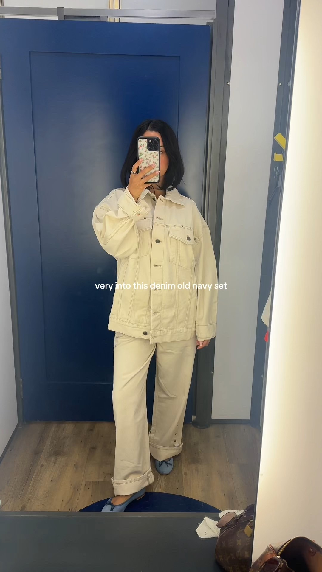 perfect cream denim set #oldnavy