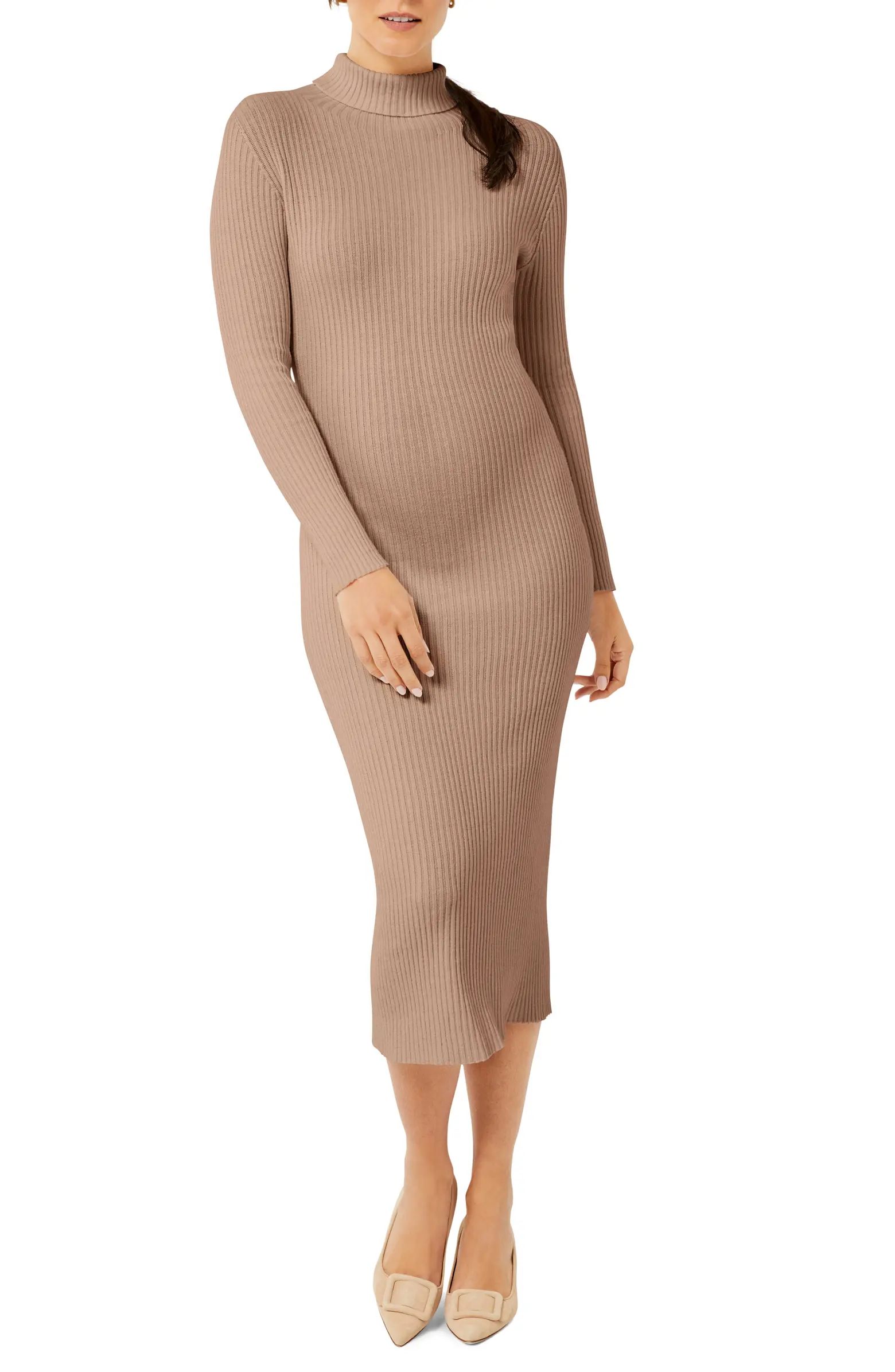 A PEA IN THE POD Pietro Brunelli Long Sleeve Rib Maternity Sweater Dress | Nordstrom | Nordstrom