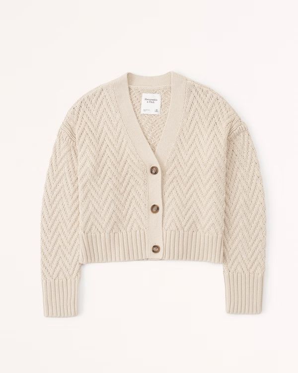 Women's Herringbone Stitch Cardigan | Women's New Arrivals | Abercrombie.com | Abercrombie & Fitch (US)