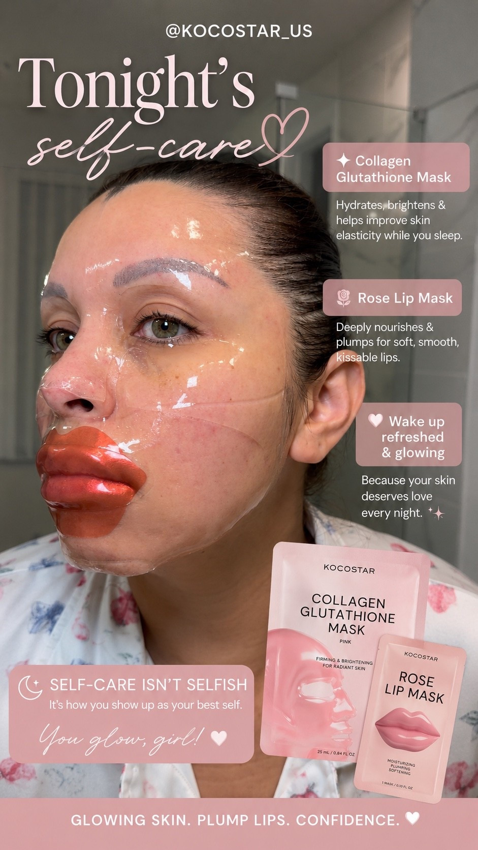 🌙 SELF-CARE ISN’T SELFISH 
I’m loving this night routine! Thanks to @kocostar_us 

See full video on my Instagram and TikTok @Zulcuisine

#AD #KOCOSTAR #GLASSSKIN  #GLOWROUTINE #LIPMASK  #COLLAGENMASK

#LTKselfcare #LTKstorytime #LTKOver40