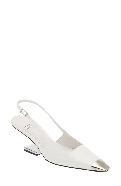 Jeffrey Campbell Culprit Slingback Pump in White Patent Silver at Nordstrom, Size 5.5 | Nordstrom