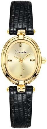 CARLIEN Womens Fashion Small Gold Oval Quartz Watches Vintage Leather Band Waterproof Luxury Casu... | Amazon (US)