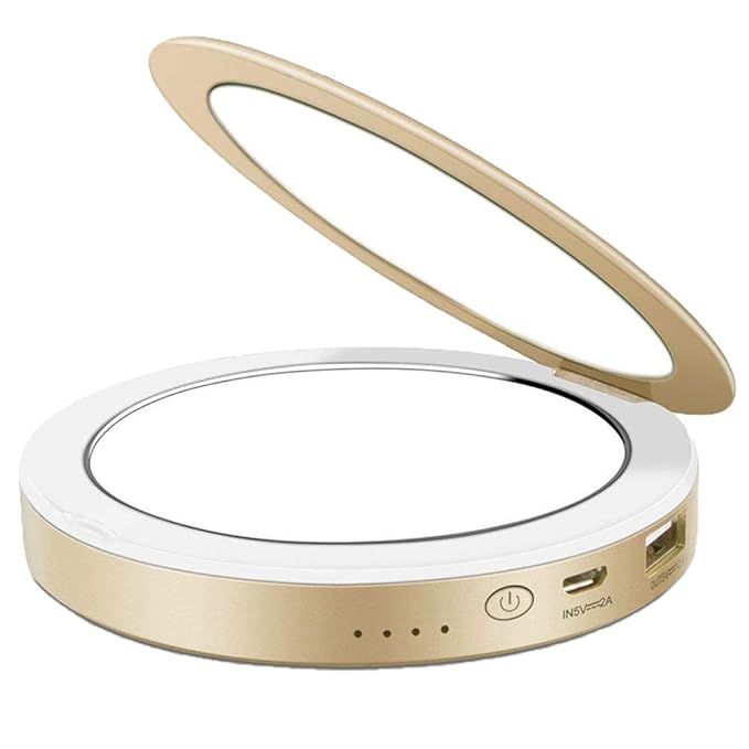 Dan Adora Compact Makeup Magnifying Mirror with LED Lights and Power bank Charger for Phone | Bea... | Amazon (US)