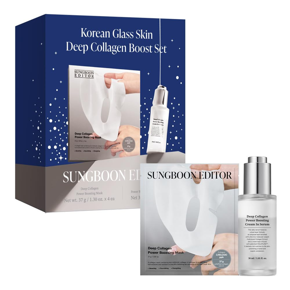 SUNGBOON EDITOR Korean Glass Skin Deep Collgen Boost Set | Real Collagen 2,160,000PPB for Elastic... | Amazon (US)
