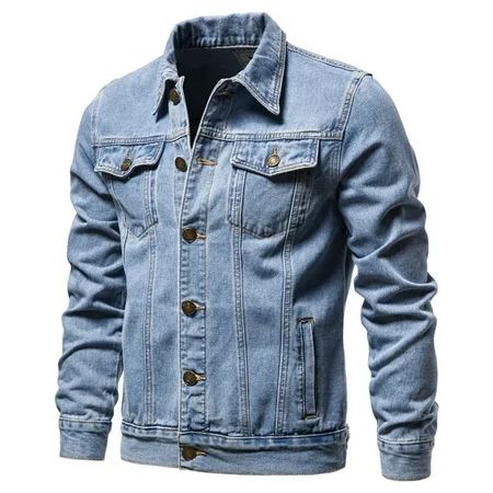 Denim Jacket for Men Jeans Jacket Men Jacket Casual Fashion plus size BU1 4XL | Walmart (US)