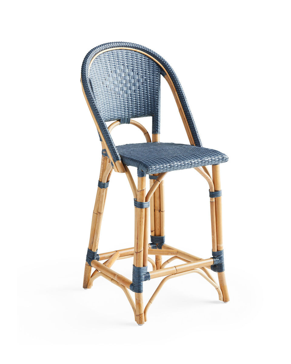 Sunwashed Riviera Rattan Counter Stool | Serena and Lily