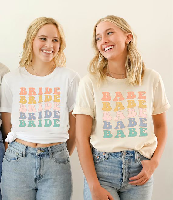 Bachelorette Party Shirts Retro Babe and Bride Shirts Retro | Etsy | Etsy (US)