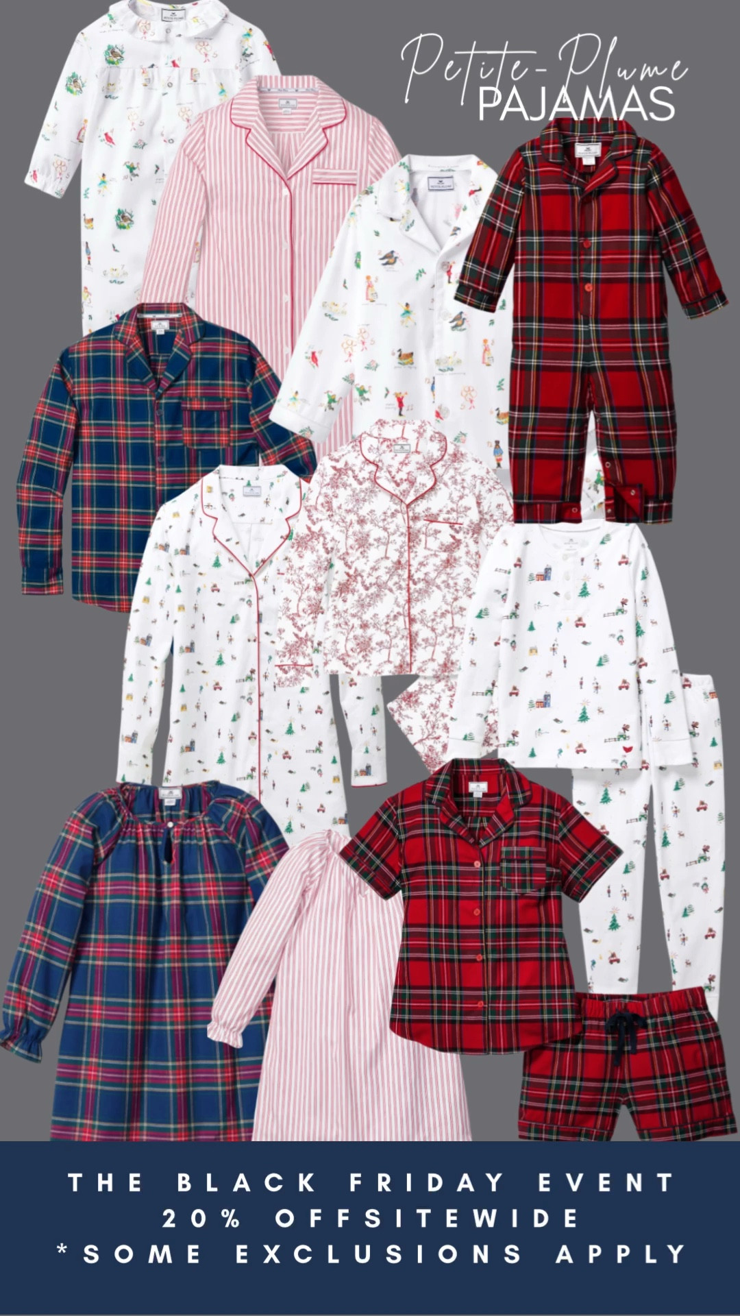 ✨ Petite Plume Black Friday is LIVE! ✨

The holiday season officially begins when the Petite Plume PJs come out! If you love their classic, high-quality family pajamas, now is the time to shop.

The video shows just a few of the gorgeous options—from the iconic Imperial Tartan and classic red/white stripes to fun festive prints like the Holiday Journey collection (if you look closely at their site!).

Snag these heirloom-quality pajamas for everyone in the family (Women's, Men's, Kids, & Baby) with 20% OFF SITEWIDE (some exclusions apply, like their Kensington Tartan and Eloise Collection).

Time to get your matching sets for Christmas morning before your favorite patterns and sizes sell out!

#ChristmasPajamas

#LTKHoliday #LTKCyberWeek #LTKSaleAlert