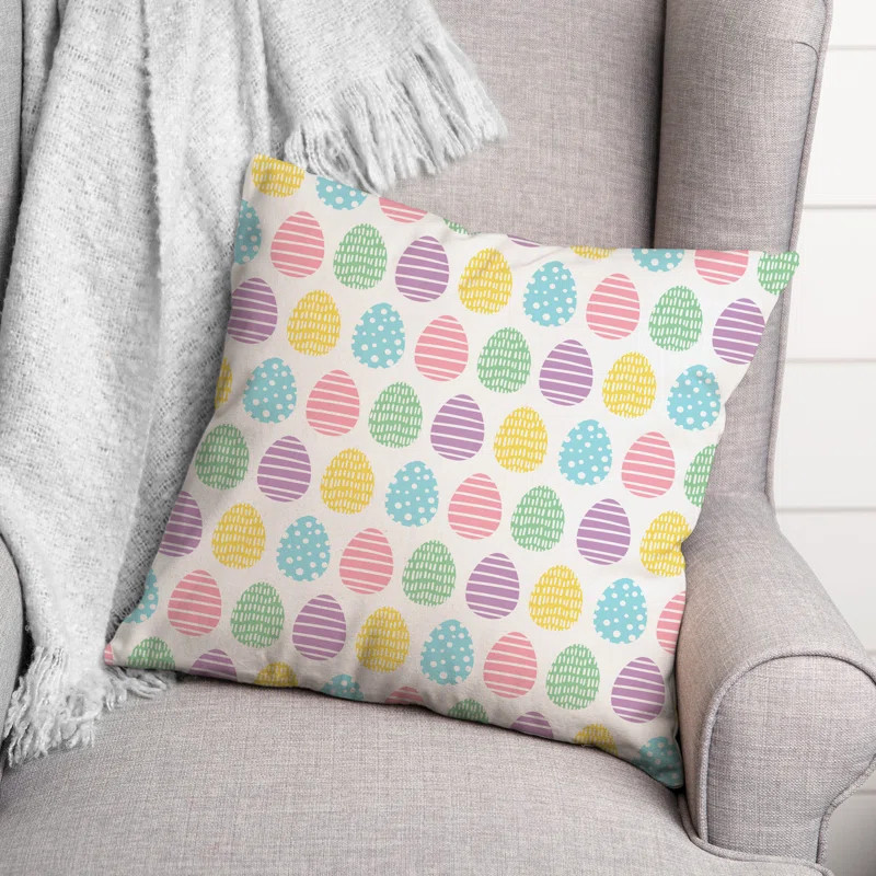 Larocca Pastel Easter Eggs Throw Pillow | Wayfair North America