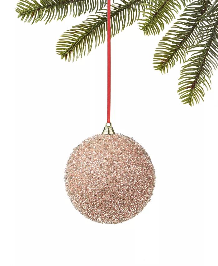 Holiday Lane Shimmer and Light Pink Ball with Clear Beads Ornament, Created for Macy's & Reviews ... | Macys (US)