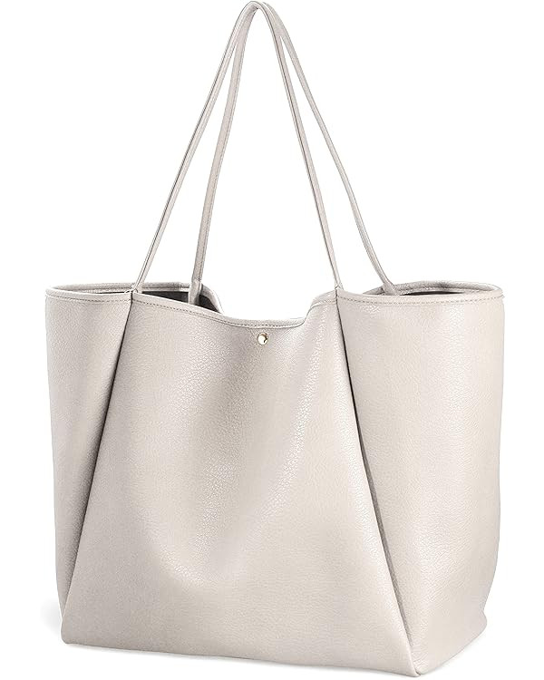 Oversize Pu Leather Tote Women Weekender Bag Shopper Handbag Travel Purse | Amazon (US)