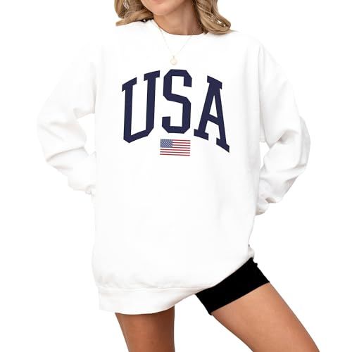 USA Flag Sweatshirt for 4th of July, Independence Day – Graphic Pullover for Women, Men, Unisex... | Amazon (US)