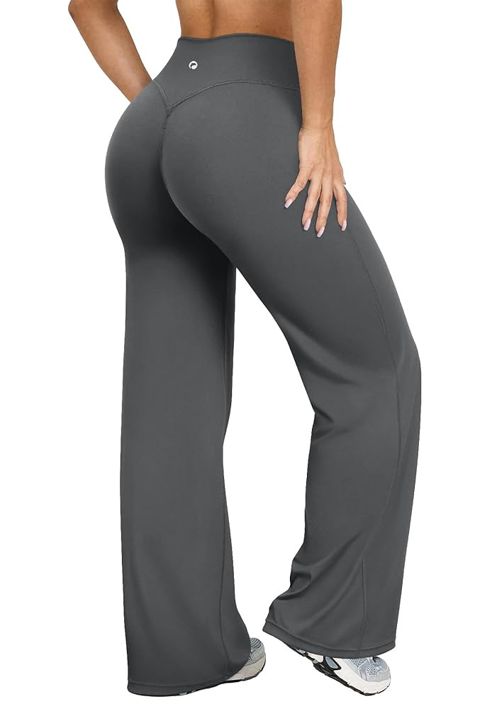 OQQ Yoga Pants Women High Waist Stretch Casual Soft Straight Leg Bottoms | Amazon (US)