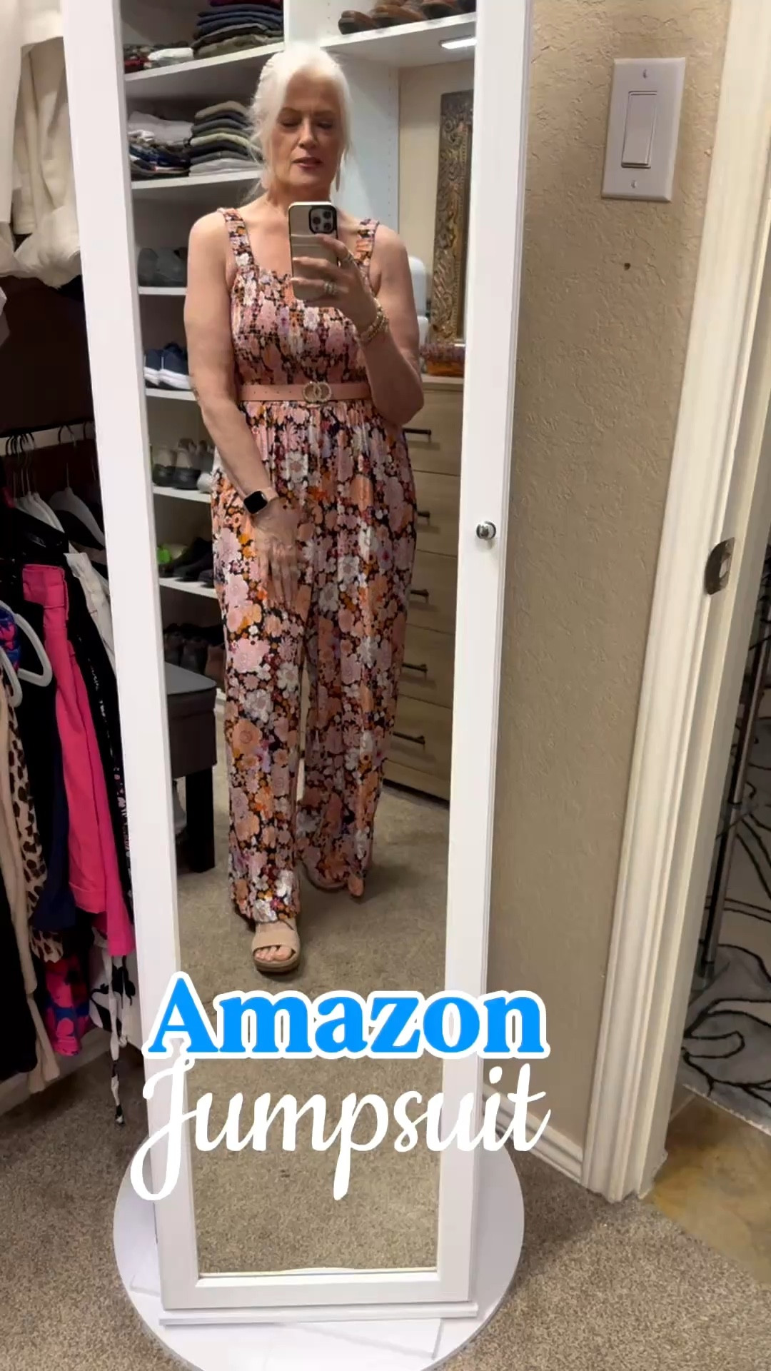 Boho vibes jumpsuit. Great to just throw on and feel breezy and fun!  Wide leg, smocked top with elastic straps that stay in place. I’m 5.6 and have on a wedge sandal. Runs long  

#LTKSaleAlert #LTKootd #LTKTall