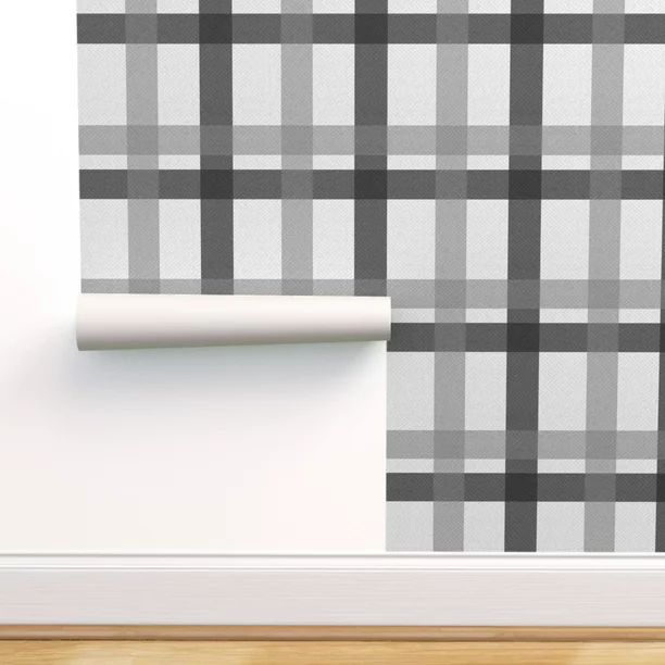 Peel-and-Stick Removable Wallpaper Retro Plaid Herringbone Geo Striped - Walmart.com | Walmart (US)